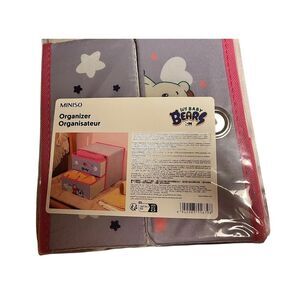 Miniso We Baby Bears Organizer OS Purple NEW 2 Drawer Storage Bin CN Cartoon